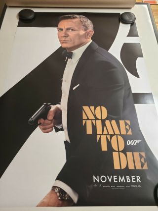 No Time To Die 007 Rare Just Released 2 Sided 27x40 James Bond