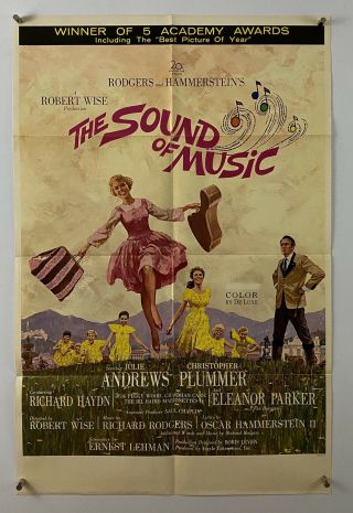 Sound Of Music Movie Poster (vg, ) One Sheet 1965 Julie Andrews Musical 5675