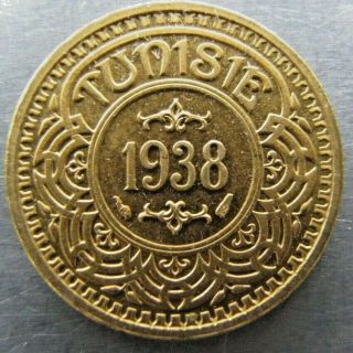 Tunisia Km - E19 100 Francs 1938 Gilt Bronze Essai.  Fdc