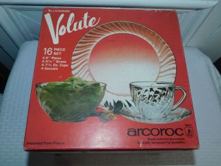 Vintage Arcoroc Volute J.  G.  Durand - 16 Piece Dinner Set