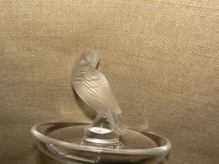 Lalique France Crystal Frosted Bird Art Glass Signed Trinket/ring Holder Dish Na