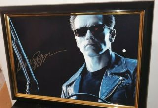 Arnold Schwarzenegger - Hand Signed Terminator Photo With - Authentic 8x10