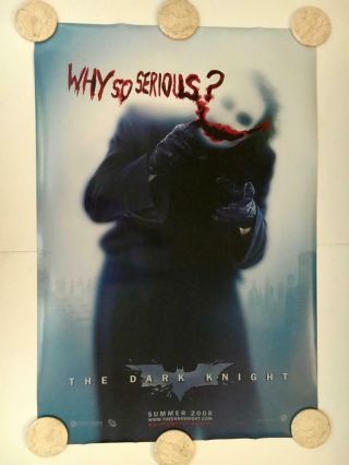 Batman The Dark Knight (2008) Movie Poster Joker Why So Serious Teaser One Sheet