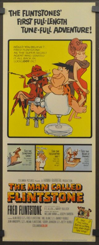 Man Called Flintstone 1966 Orig 14x36 Rolled Nm Movie Poster Mel Blanc Animation