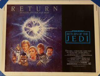 1983 1985 Star Wars Return Of The Jedi Half Sheet Poster 22x28 Rolled