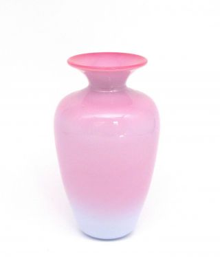 Pairpoint Peachblow Vase Pink To Grey White Smooth Pontil Glows