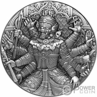Tossakan Ravana Ramakien 2 Oz Silver Coin 10000 Francs Chad 2020