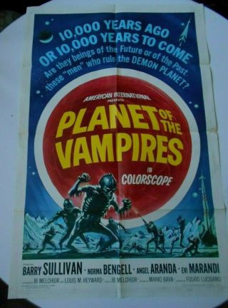 Planet Of The Vampires 1 - Sheet Movie Poster Mario Bava Space Horror Sci - Fi