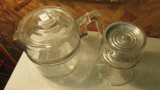 Vintage Pyrex Flame Ware Glass Stove Top Coffee Pot - 6 Cup No.  2