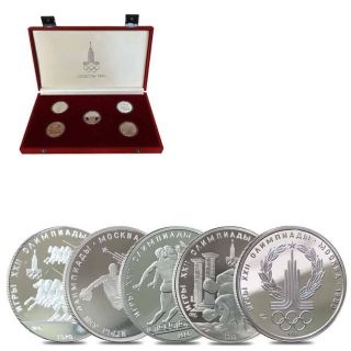 1980 Russia (USSR) Moscow Olympics Proof Platinum 5 - Coin Set 3