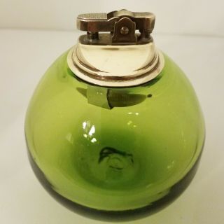 Vintage Blenko Hand Blown Glass MCM Lighter - 6320 Olive Green 2