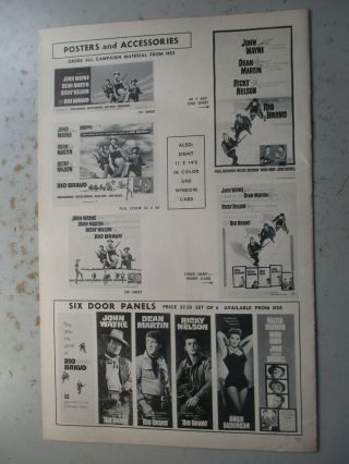 Pressbook - Rio Bravo 1959 with John Wayne,  Dean Martin,  Ricky Nelson 3