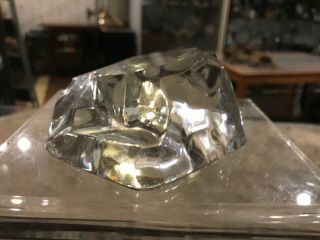 Vintage Mid Century Modern Crystal Art Glass Ice Rock Paperweight Sculpture