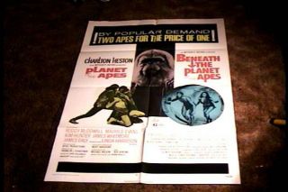 Planet Of The Apes / Beneath Planet Of Apes Combo Orig Movie Poster 1971