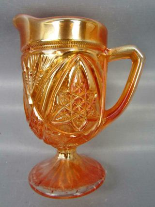 Brockwitz Curved Star Marigold Foreign (german) Carnival Glass Creamer 7192