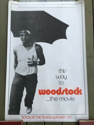 Woodstock The Movie 1970 Near Very Rare Promo Poster