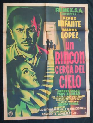 Pedro Infante Un Rincon Cerca Del Cielo Mexican Movie Poster 1952 Marga Lopez