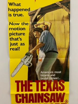 TEXAS CHAINSAW MASSACRE Movie Poster (Fine -) AUST Daybill 1984 13x28 HORROR 137 3