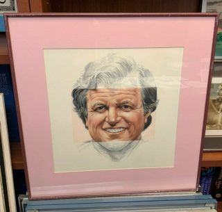 Ted Kennedy By Joann Daley - Acrylic Painting With Frame