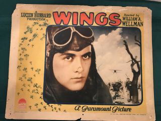Wings 1927 Paramount 11x14 " Silent War Lobby Card Charles " Buddy " Rogers