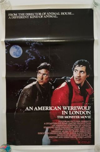 Vintage 1981 An American Werewolf In London One Sheet Movie Poster Landis Horror