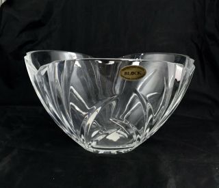 Block Czech 24 Lead Crystal Hand Made Bowl Centerpiece 10” Nassau