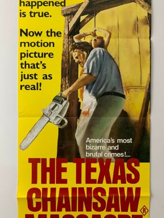 TEXAS CHAINSAW MASSACRE Movie Poster (Fine) AUST Daybill 1984 13x28 HORROR 138 3