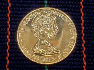 British Virgin Islands 1975 Gold $100 Royal Tern Elizabeth The 2nd Uncirculated