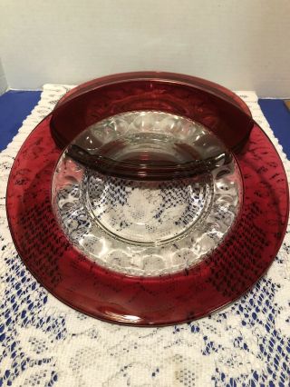 Vintage Kings Crown Ruby Red - 10 1/4” Dinner Plates - Tiffin Franciscan - Set Of 4