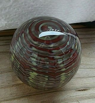 1983 Signed Craig Holt Trout Studios Art Glass Spider Web Paperweight