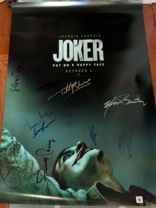Joker Ds Movie Poster Cast Signed Premiere Joaquin Phoenix Batman Oscar Dc Comic