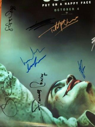 Joker DS Movie Poster CAST SIGNED Premiere Joaquin Phoenix Batman Oscar DC COMIC 2