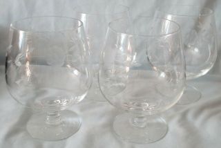 Princess House Heritage Double Size 5 1/2 " Brandy 6177 Glasses Set Of 4