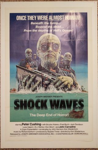 Shock Waves (1977) Vintage Theatrical 27x41 One Sheet Movie Poster