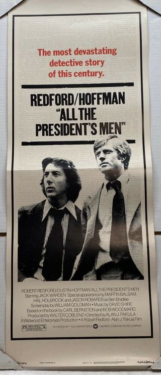 All The Presidents Men - Redford (1976) Vintage Movie Poster 14x36
