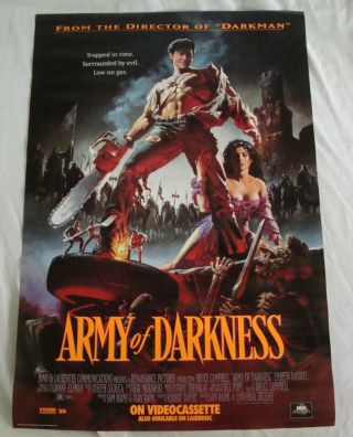 Army Of Darkness Movie Poster Bruce Campbell Sam Raimi Video Promo 1992