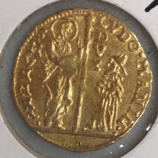 Very Fine 1789 - 1797 Venice Zecchino Ludovico Manin Gold Coin