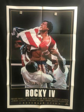 Rocky 4 1985 Advance One Sheet Movie Poster Sylvester Stallone Boxing Lundgren