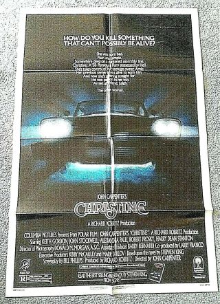 Christine 1983 47x21 Movie Poster Vg,  /exc Quality Rare 1 Sheet