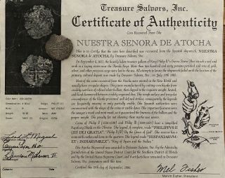 Atocha Shipwreck Silver Coin Grade 3 (potosi) 4 Reales W/salvors