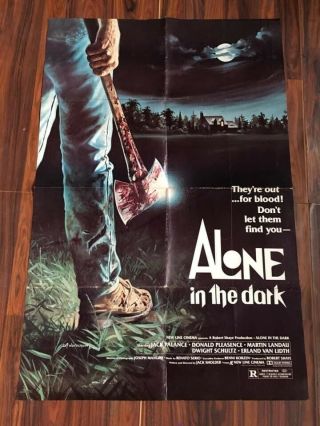 Alone In The Dark Movie Poster One Sheet Rare Slasher 27x41