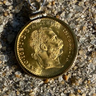 FRANC IOS.  I.  D.  G.  AVSTRIAE Austria 1915 Gold Ducat Coin (2) Earring Pendant Set 3