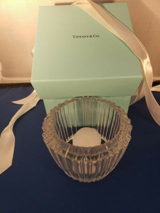 Tiffany Cut Crystal Candle Holder W/candle