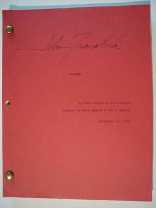 Michael 1996 Movie Script,  Signed By John Travolta