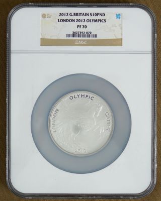 Great Britain 2012 London Olympics 10 Pounds Silver Proof Ngc Pf70