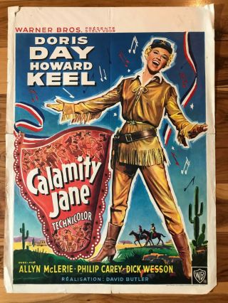Belgian Movie Poster 14x22 Calamity Jane (1953) Doris Day,  Howard Keel