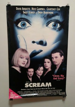 Scream Movie Poster 26 X 40 1996 Wes Craven Horror Video Store Vhs 90s
