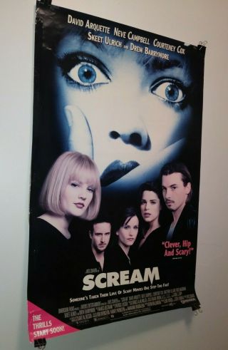 SCREAM MOVIE POSTER 26 X 40 1996 WES CRAVEN HORROR VIDEO STORE VHS 90s 2
