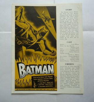 Batman/lewis Wilson/ Uc2 /original British Ad