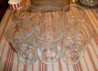 Set Of 6 Vintage Mid Century Blenko Hand Blown Pinch Tumbler Glasses